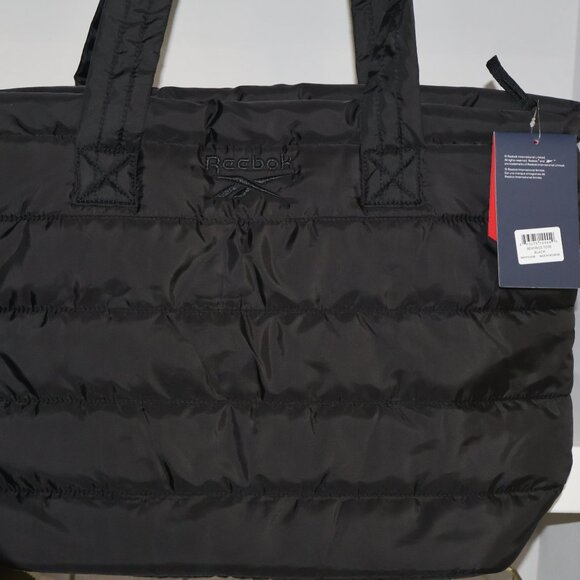 NWT Reebok Beatrice Black Puffer Tote Bag 20.9L - Picture 5 of 6